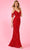 Rachel Allan 70607 - Fringed Cold Shoulder Prom Gown Prom Dresses 00 / Red