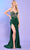 Rachel Allan 70640 - Beaded Plunge V-Neck Prom Gown Bridal Dresses 00 / Emerald