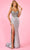 Rachel Allan 70640 - Beaded Plunge V-Neck Prom Gown Bridal Dresses 00 / Platinum