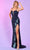 Rachel Allan 70663 - Sequined Plunging V-Neck Prom Gown Prom Dresses 00 / Navy Sky Blue