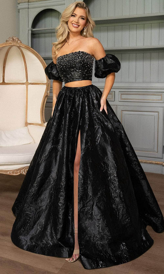 Rachel Allan 70707 - Beaded Jacquard Two-Piece