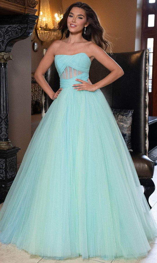 Rachel Allan 70761 - Strapless Ballgown with Illusion Corset Bodice