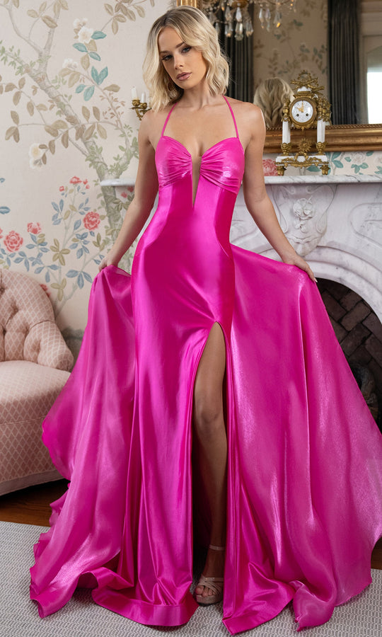 Rachel Allan 70945 - Cutout Back Fitted Evening Gown with Overskirt