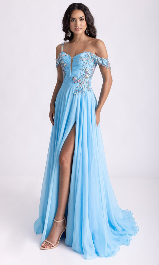 Rachel Allan 70951 - Off Shoulder Beaded Applique Prom Gown
