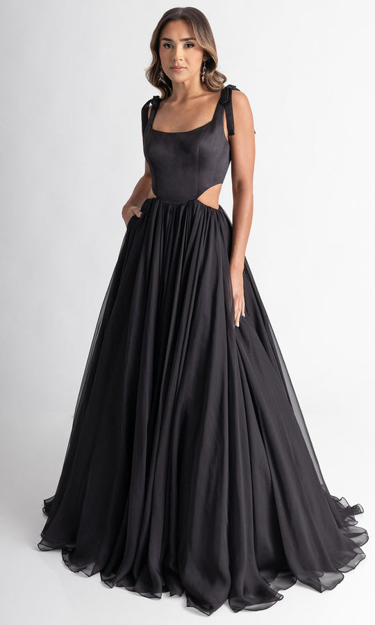 Rachel Allan 70980 - Bow Shoulder Cutout A-Line Evening Gown