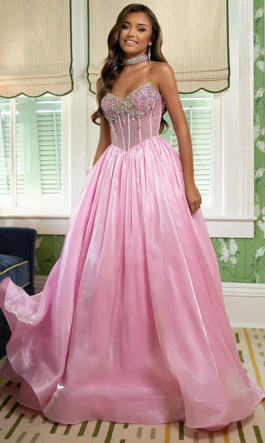 Rachel Allan 70998 - Strapless Jeweled Illusion Corset Ballgown