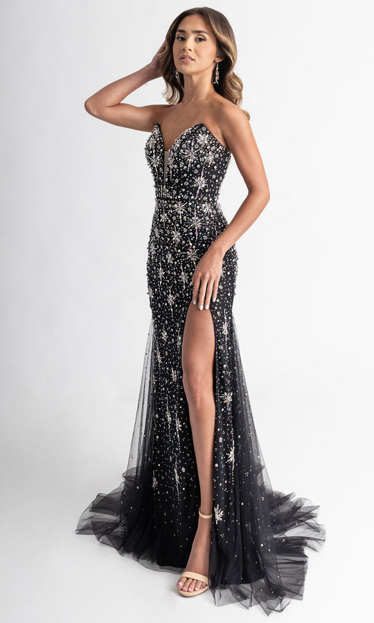 Rachel Allan 71013 - Starburst Embellished Strapless Prom Gown