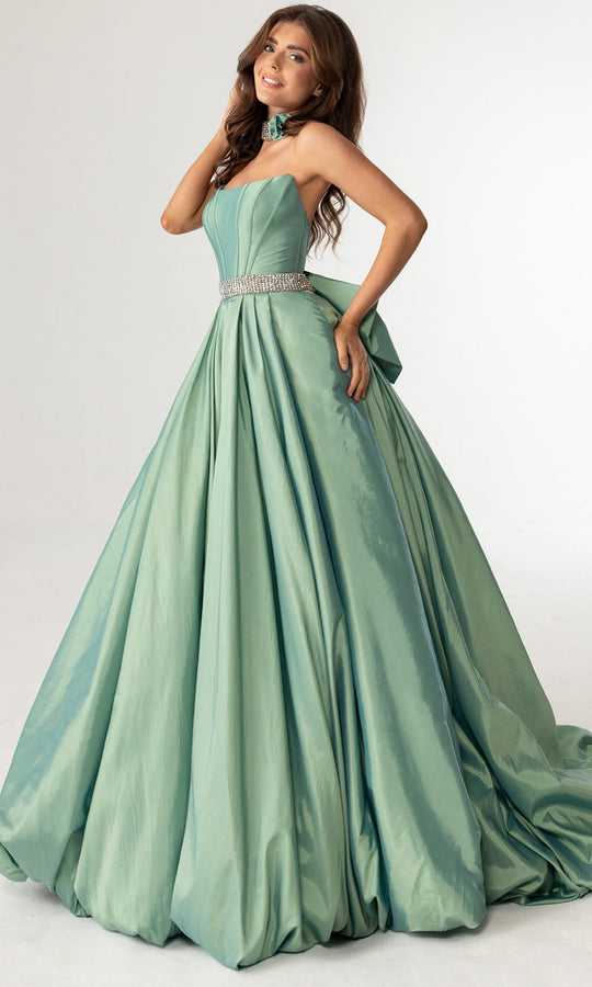 Rachel Allan 71024 - Beaded Belt Scoop Neckline Ballgown