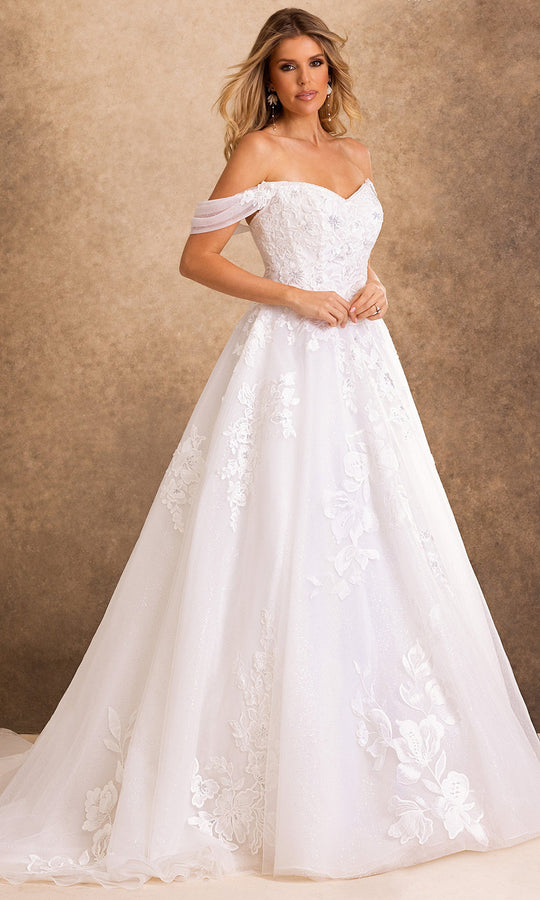 Rachel Allan Bridal RB4259 - Floral Embroidered Basque Ballgown