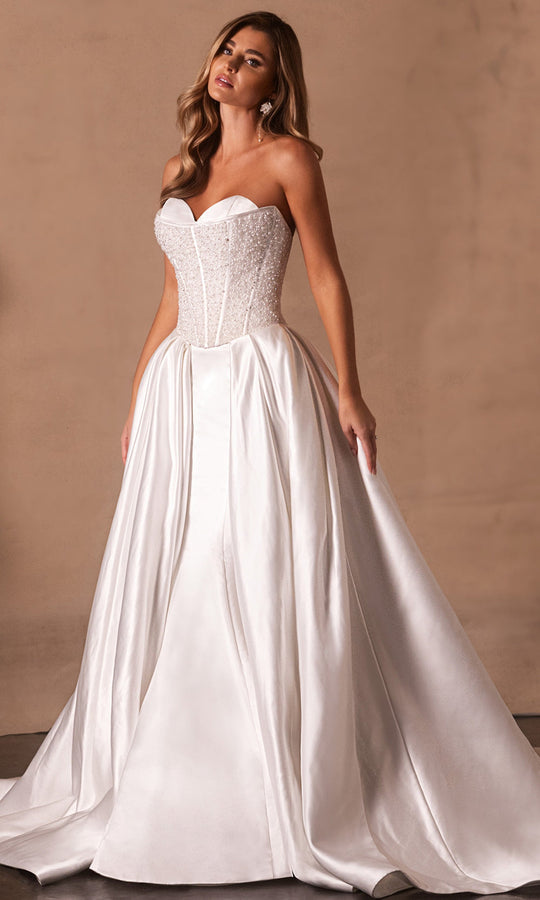 Rachel Allan RB5104 - Strapless Beaded Corset Bridal Gown