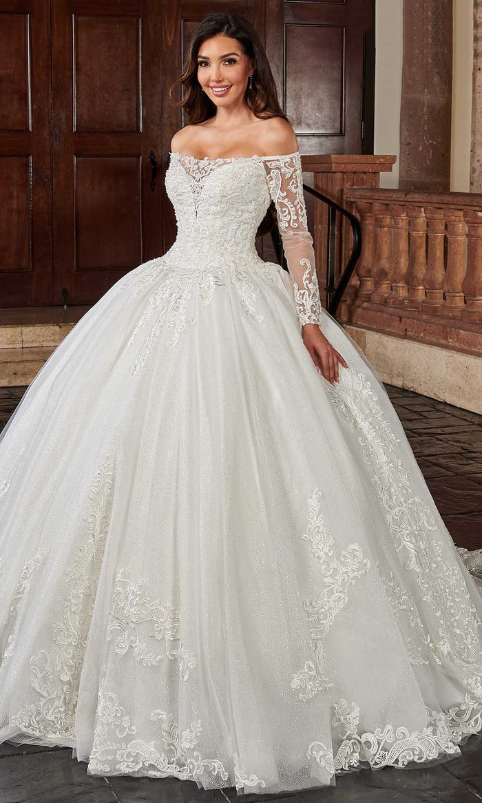 Rachel Allan Bridal RB6112 - Embroidered Wedding Ballgown Ball Gowns 0 / Ivory