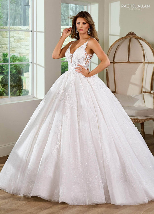 Rachel Allan Bridal RB6151 - Spaghetti Strap Appliqued Bridal Gown
