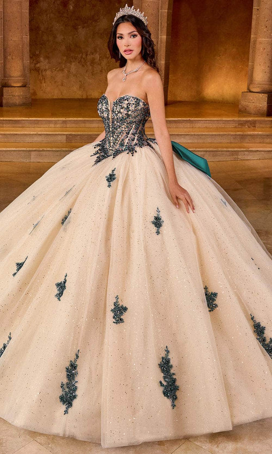 Rachel Allan Bridal RQ1152 - Rhinestone Embellished Strapless Ballgown