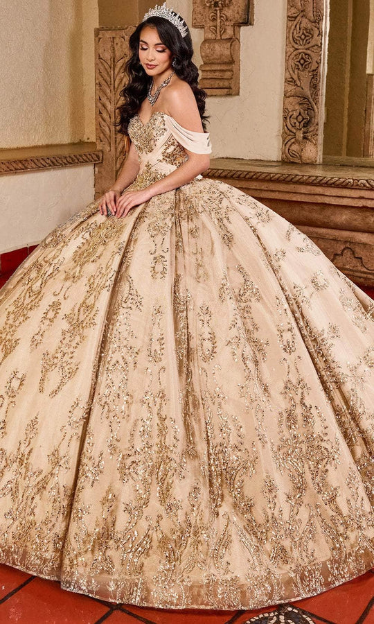 Rachel Allan Bridal RQ2194 - Beaded Appliqued Pleated Ballgown