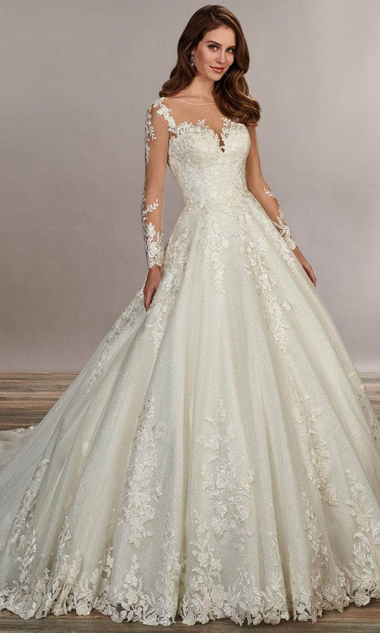 Rachel Allan MB3079 - Embroidered Illusion Neckline Wedding Gown