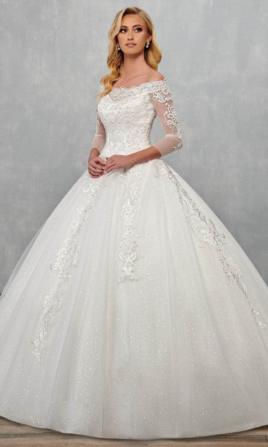 Rachel Allan MB6072 - Off-Shoulder Glitter Tulle Wedding Dress