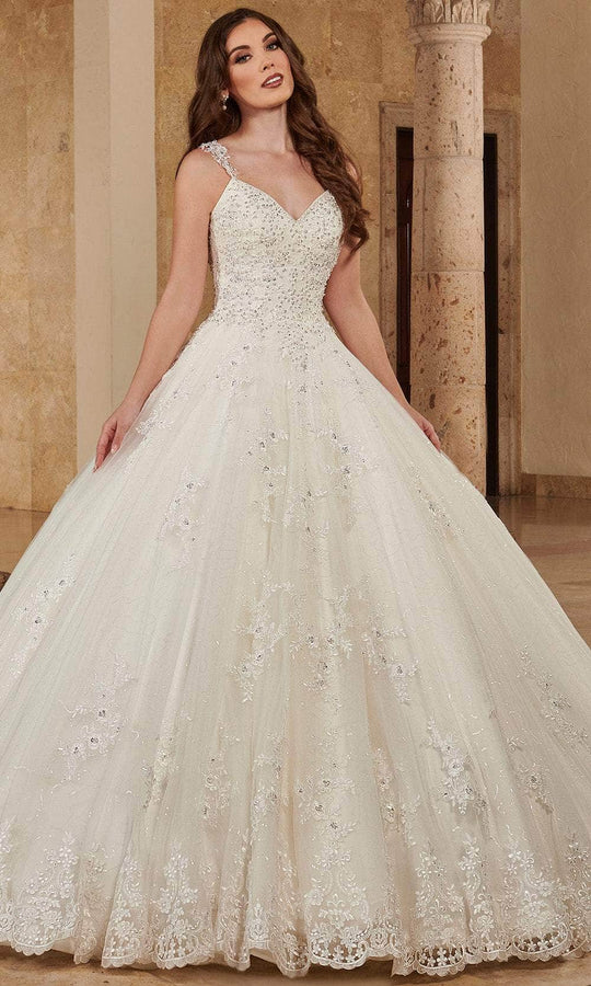 Rachel Allan MB6084 - V-Neck Organza Ball Gown with Bolero