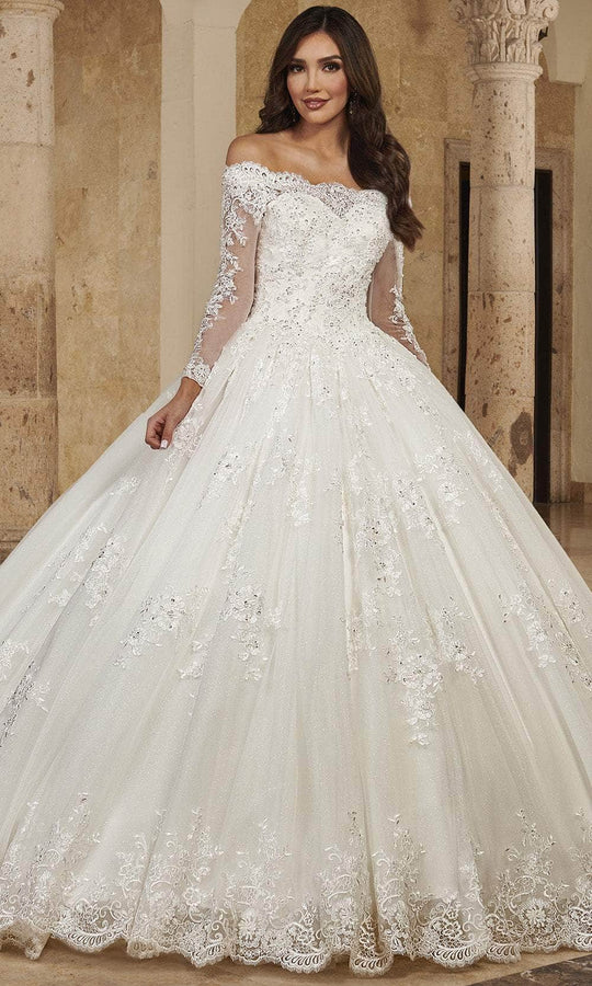 Rachel Allan MB6089 - Off-Shoulder Beaded Lace Ball Gown