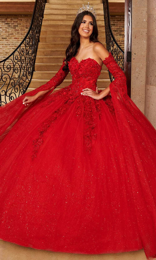 Rachel Allan MQ1092 - Sweetheart Quinceanera Gown with Cape Sleeve