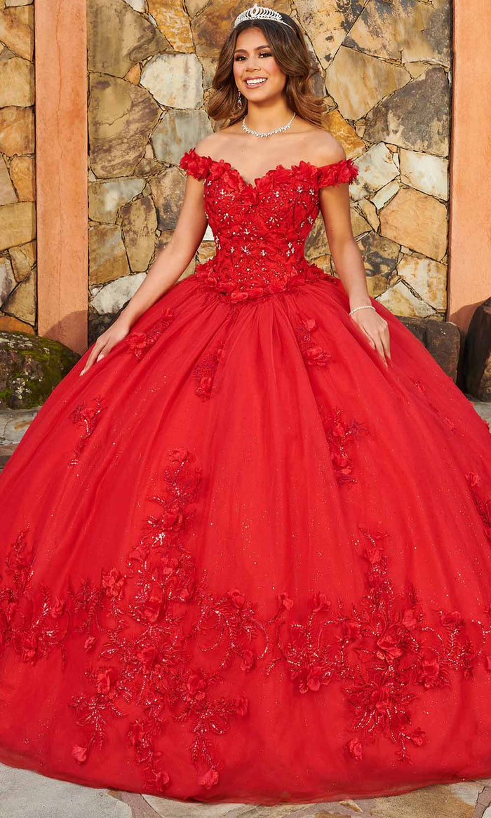 Rachel Allan MQ1108 - Off Shoulder Quinceanera Ballgown Quinceanera Dresses 0 / Red
