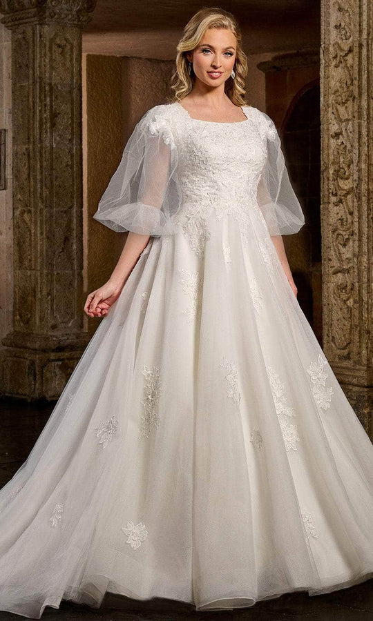 Rachel Allan RB2165 - Square Neck A-line Bridal Dress