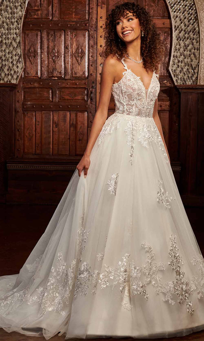 Rachel Allan RB3166 - Sleeveless Lace Applique Bridal Gown Bridal Dresses 0 / Ivory
