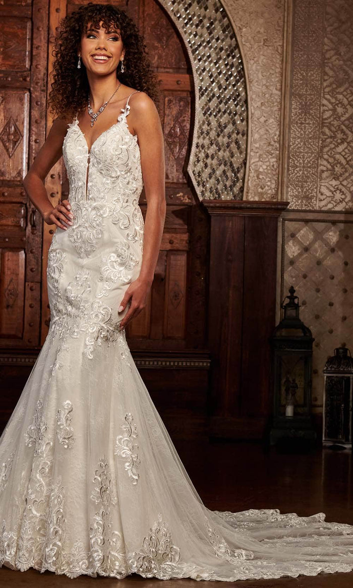Rachel Allan RB3172 - Applique Sleeveless Bridal Gown Bridal Dresses 0 / Ivory