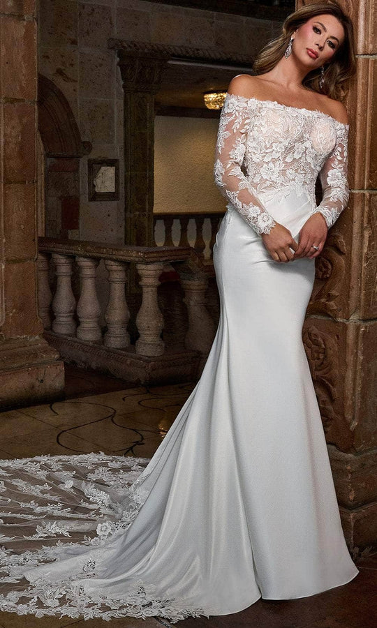Rachel Allan RB3218 - Off Shoulder Lace Wedding Gown
