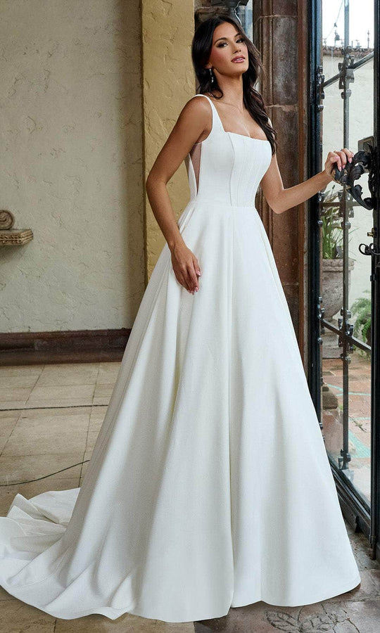 Rachel Allan RB4209 - Classic Crepe A-Line Wedding Gown