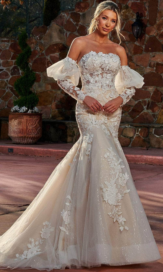 Rachel Allan RB5027 - Strapless Lace Trumpet Bridal Gown