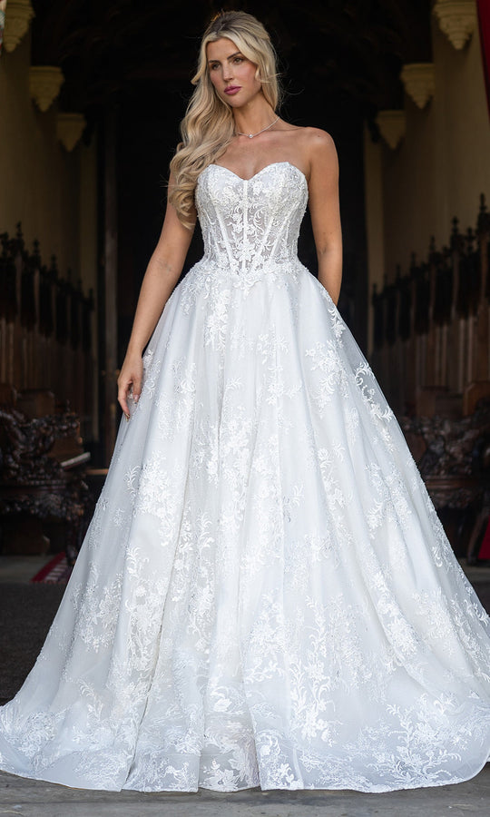 Rachel Allan RB5132 - Long Sleeve Lace A-Line Wedding Dress