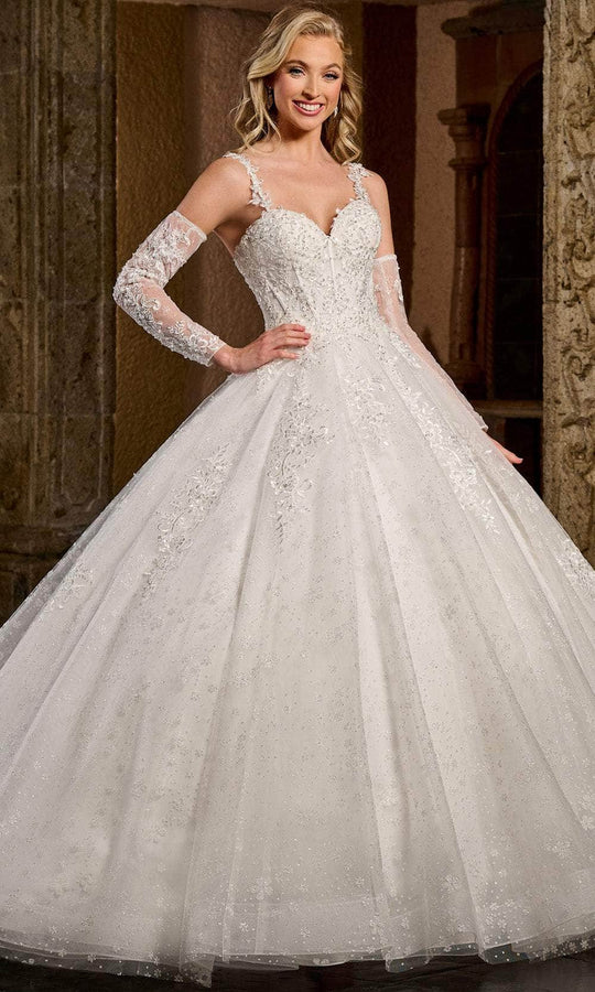 Rachel Allan RB6125 - Sweetheart Ball Gown with Detachable Sleeves