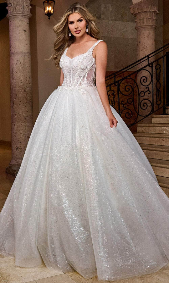 Rachel Allan RB6165 - Glitter Tulle Ballgown with Corset Bodice