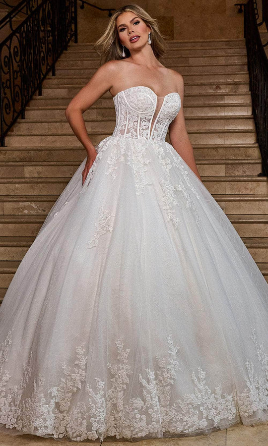 Rachel Allan RB6166 - Sheer Bodice Sweetheart Bridal Gown