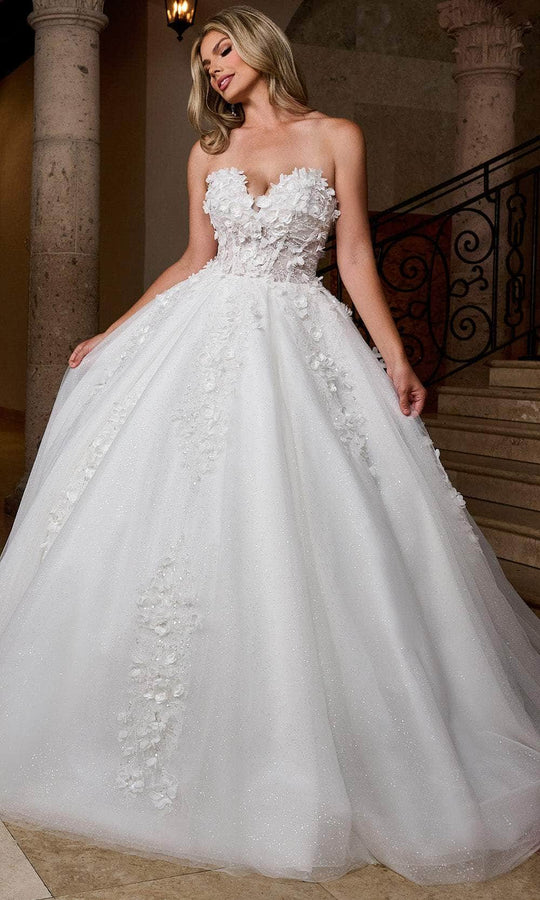 Rachel Allan RB6167 - 3D Floral Strapless Bridal Ballgown