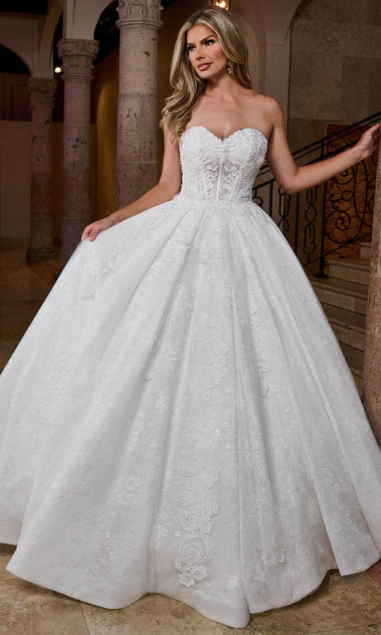 Rachel Allan RB6168 - Sweetheart Corset Ballgown with Lace Appliques