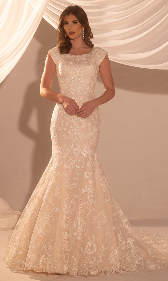 Rachel Allan RB7014 - Scoop Neck Mermaid Bridal Gown