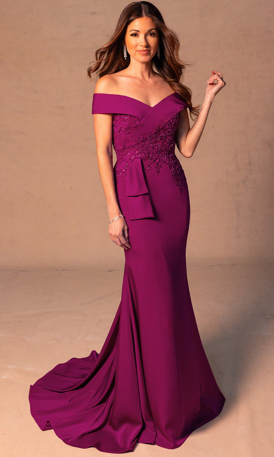Rachel Allan RB8178 - Elegant Off Shoulder Lace Gown