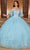 Rachel Allan RQ1110 - Puff Off Shoulder Quinceanera Ballgown Ball Gowns 0 / Light Blue