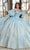 Rachel Allan RQ1133 - Sleeveless Applique Embellished Ballgown Quinceanera Dresses 0 / Light Blue Champagne