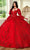 Rachel Allan RQ1135 - Bubble Sleeve Sparkling Embroidered Ballgown Ball Gowns 0 / Red