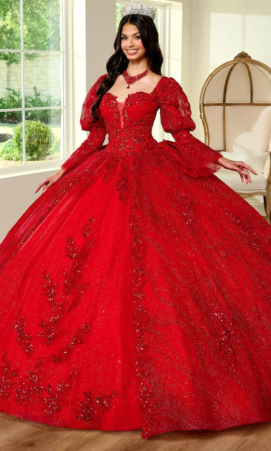 Rachel Allan RQ1135 - Bubble Sleeve Sparkling Embroidered Ballgown