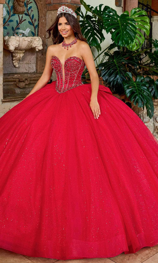 Rachel Allan RQ1156 - Strapless Corset Ballgown with Detachable Bow