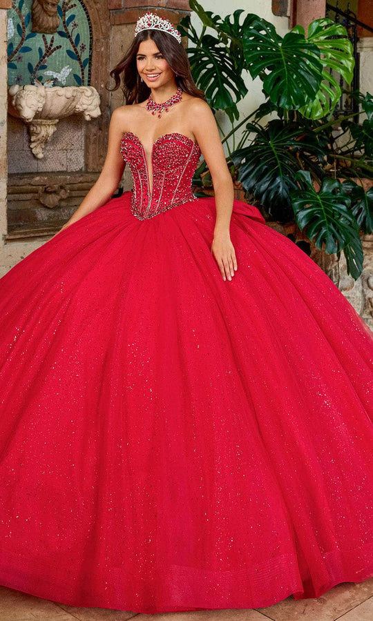 Rachel Allan RQ1156 - Strapless Corset Ballgown with Detachable Bow