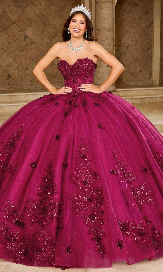 Rachel Allan RQ1163 - Sparkling Floral Applique Ballgown