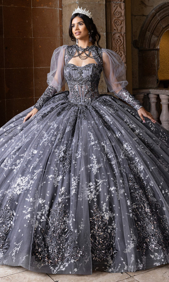 Rachel Allan RQ1172 - Embroidered Ballgown with Detachable Sleeves