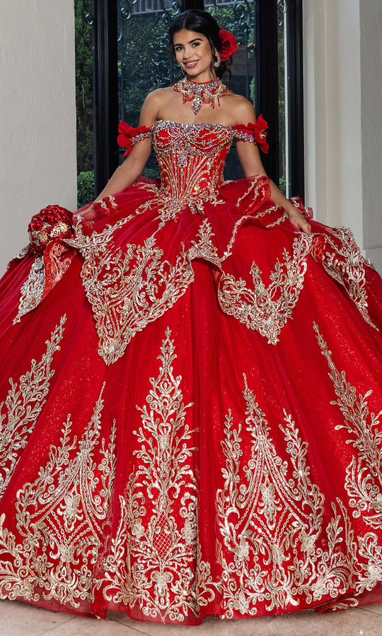 Rachel Allan RQ1180 - Embroidered Off Shoulder Ball Gown