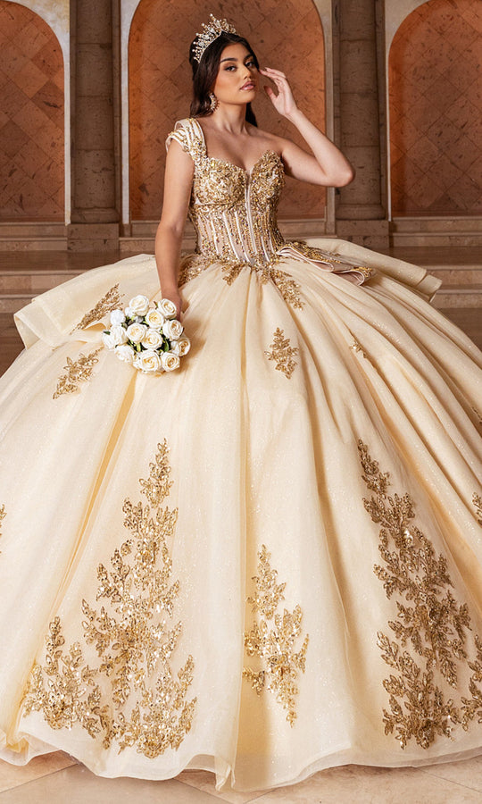 Rachel Allan RQ1186 - One Shoulder Beaded Ball Gown