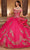 Rachel Allan RQ2162 - Off Shoulder Quinceanera Ballgown Special Occasion Dress 0 / Fuchsia Gold