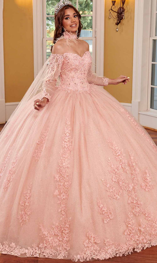 Rachel Allan RQ2167 - Illusion Sleeve Embroidered Ballgown